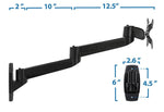Mount-It! Modular Mount Adjustable Monitor Stand, Up to 27" Monitor, Black (MI-33114-BLK)