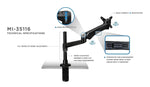 Mount-It! Modular Desk Mount Adjustable Monitor Mount, Up to 30" Monitors, Black (MI-35111B)