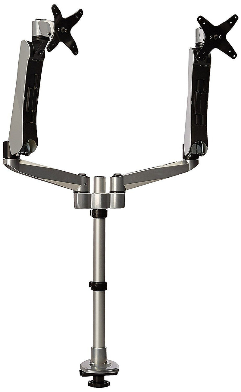 Mount-It! Modular Adjustable Monitor Mount, Up to 27" Monitors, Gray/Silver (MI-45111B)