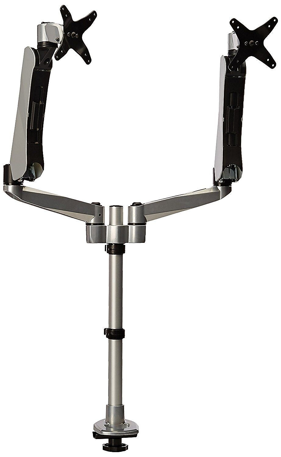 Mount-It! Modular Adjustable Monitor Mount, Up to 27" Monitors, Gray/Silver (MI-45111B)