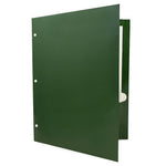 JAM Paper Laminated Glossy 3 Hole Punched 2-Pocket Folders, Green, 100/Box (385GHPgrb)