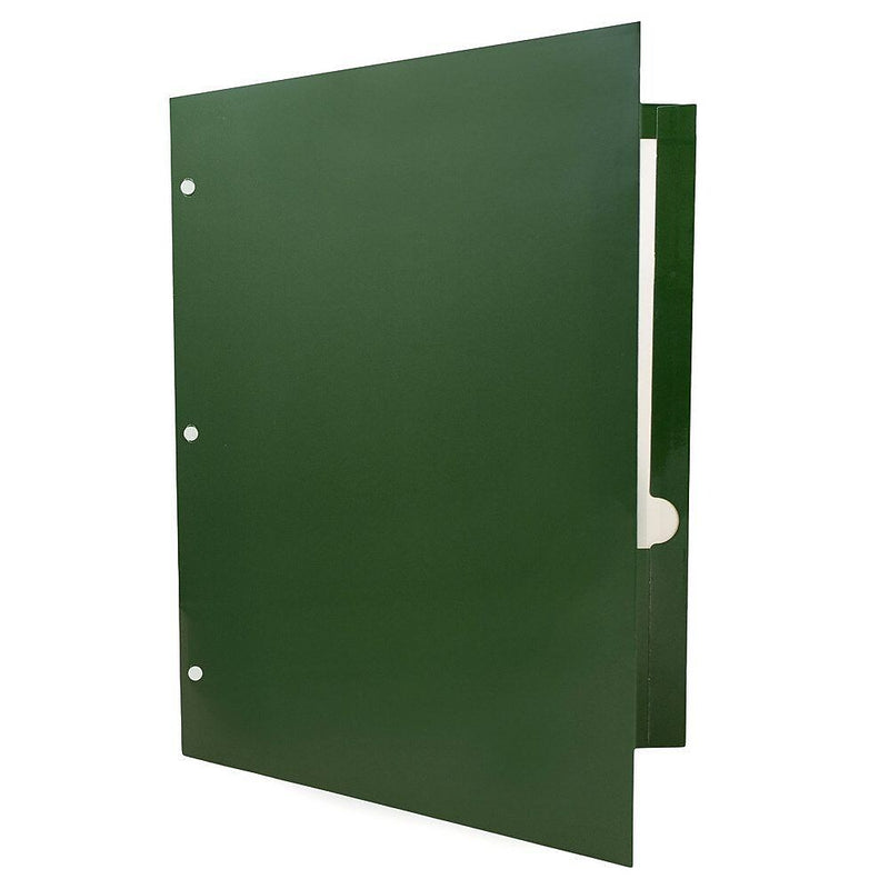 JAM Paper Laminated Glossy 3 Hole Punched 2-Pocket Folders, Green, 100/Box (385GHPgrb)