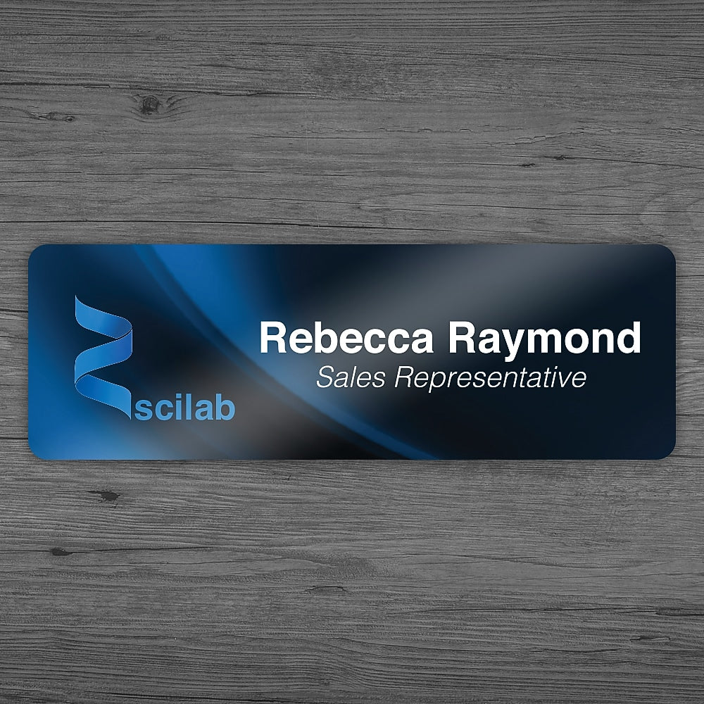Full Color Gloss Name Badge, 1" x 3", Qty 1