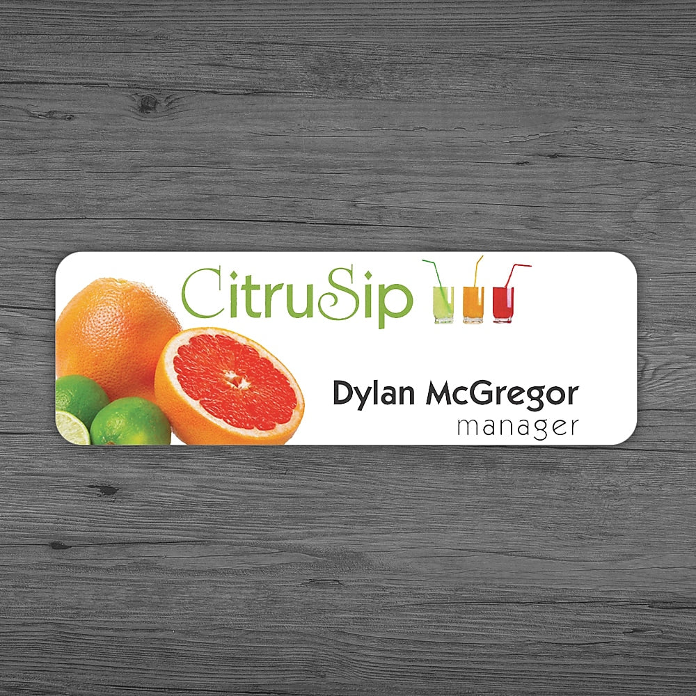 Full Color Matte Name Badge, 1" x 3", Qty 1