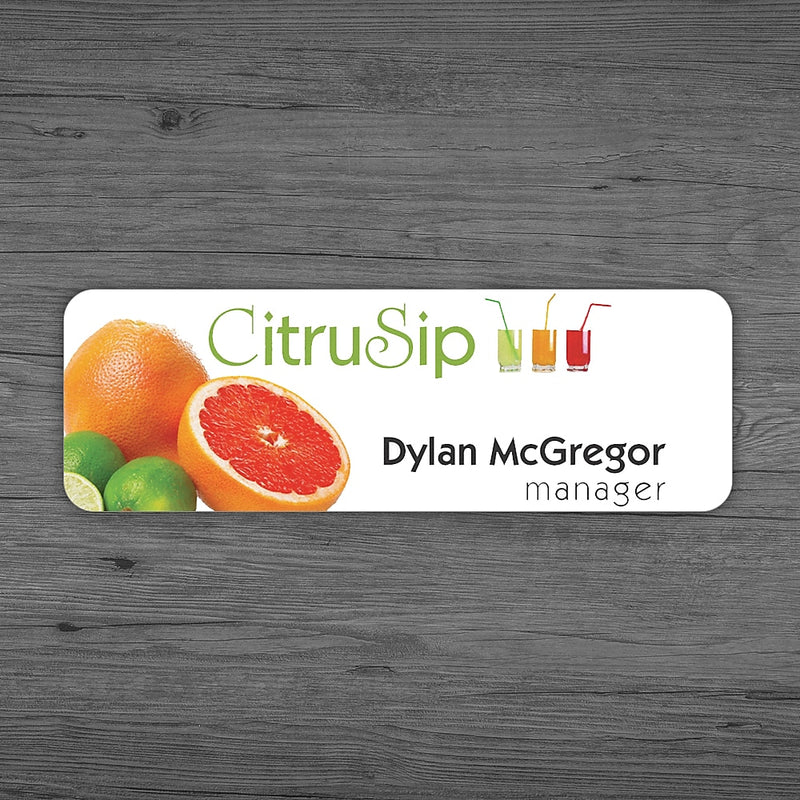 Full Color Matte Name Badge, 1" x 3", Qty 1