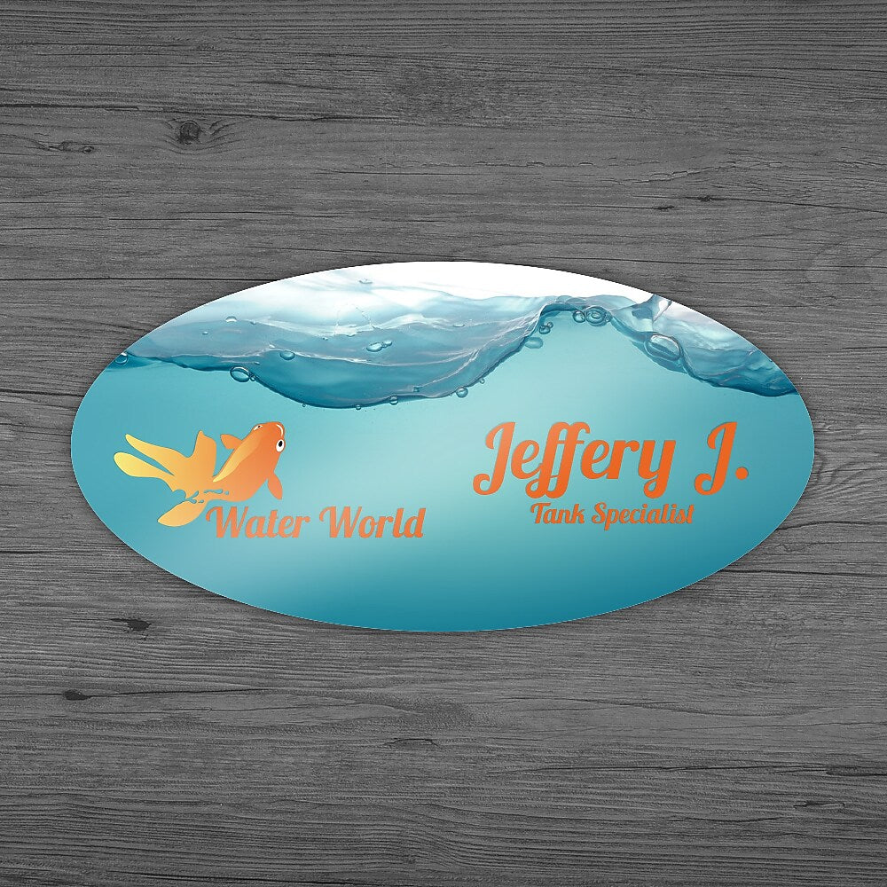 Full Color Gloss Name Badge, 1-1/2" x 3" (oval), Qty 1