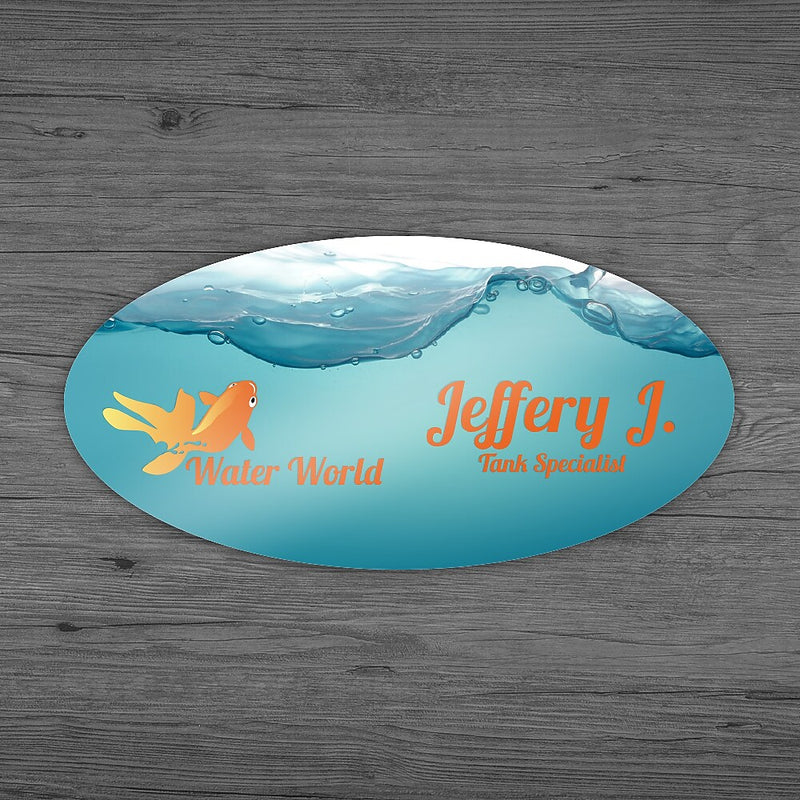 Full Color Gloss Name Badge, 1-1/2" x 3" (oval), Qty 1