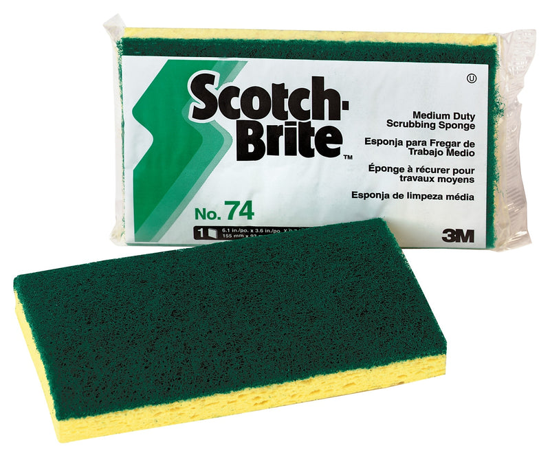 Scotch-Brite Sponge with Scrubber, Green/Yellow (74)