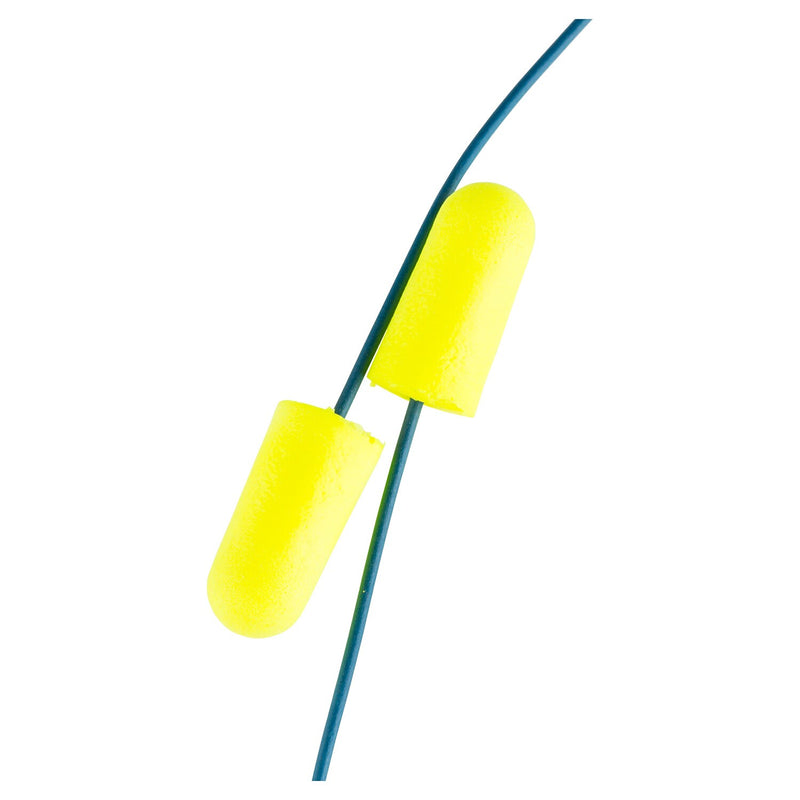 3M E-A-Rsoft Metal Detectable Corded Earplugs, 32 dB, Yellow, 200/Box (311-4106)