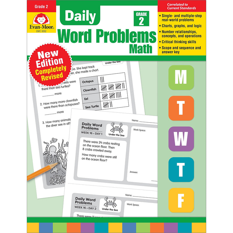 Daily Word Problems Math, Grade 2, Paperback (9781629388564)