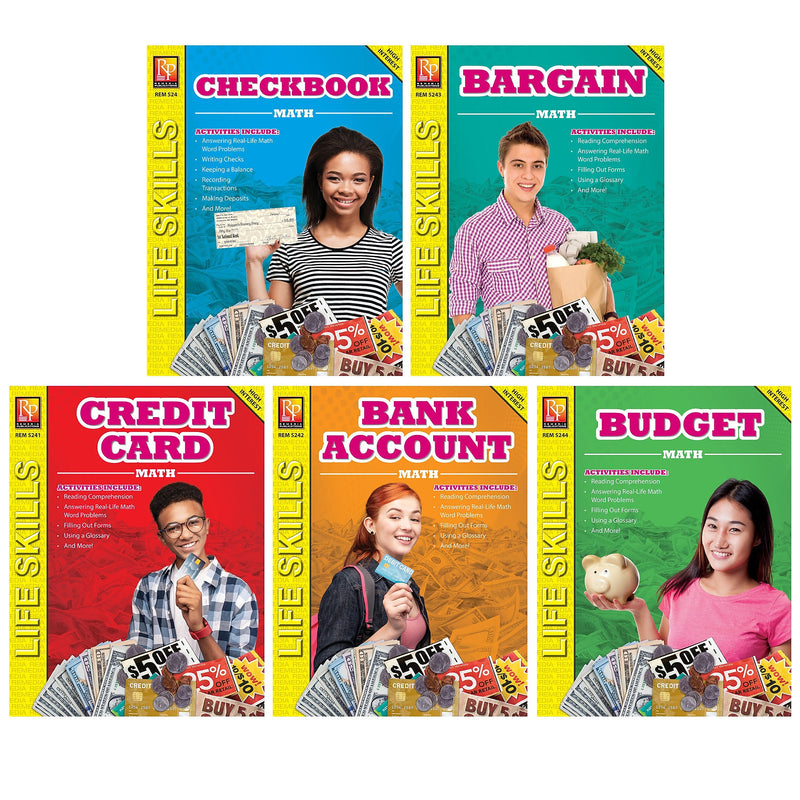 Life Skills Math Series by Sue LaRoy, Paperback, Set of 5