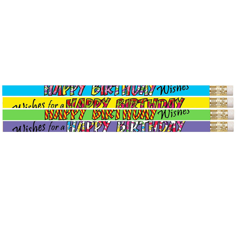 Musgrave Happy Birthday Wishes Pencil, Pack of 144 (MUS2217G)