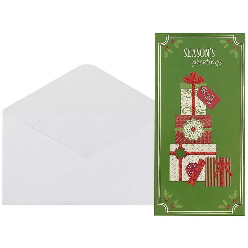 JAM Paper® Christmas Money Cards Set, Seasons Greetings Gifts, 6/Pack (95231613)