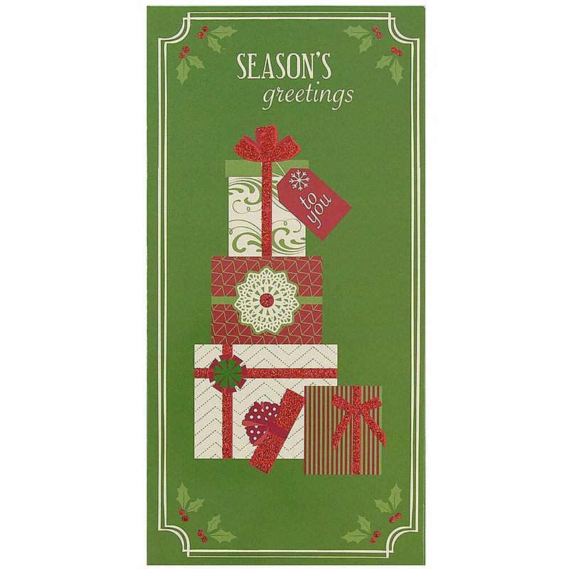 JAM Paper® Christmas Money Cards Set, Seasons Greetings Gifts, 6/Pack (95231613)