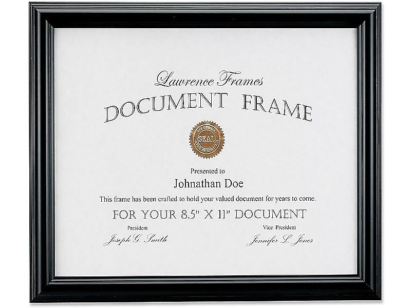 Lawrence Frames 8.5" x 11" Wood Certificate Frame, Black (185081)