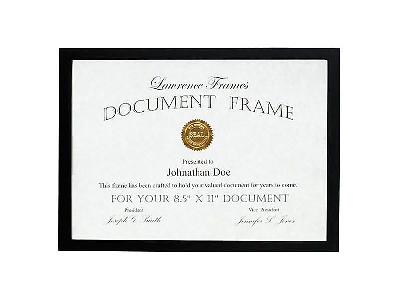 Lawrence Frames 8.5" x 11" Black Wood Certificate Frame (755581)
