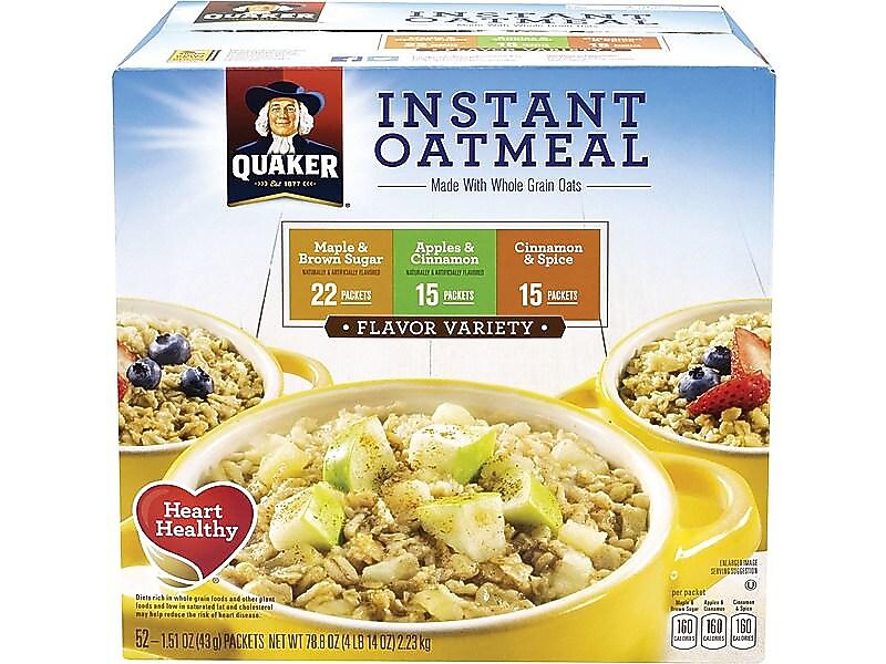 Quaker Variety Oatmeal, 1.51 oz., 52/Box (220-00482)