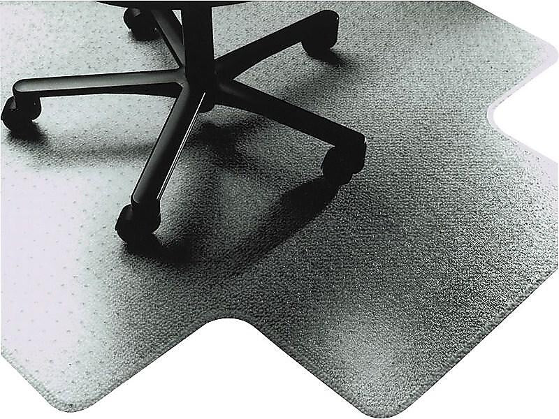 AbilityOne National Industries for the Blind Carpet Chair Mat with Lip, 45" x 53'', High-Pile, Clear (NSN3053062)