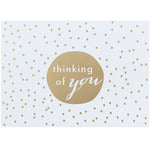 JAM Paper® Blank Greeting Cards Set, Thinking of You, Gold Tiny Dot, 10/Pack (D41111NGLMB)