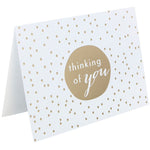 JAM Paper® Blank Greeting Cards Set, Thinking of You, Gold Tiny Dot, 10/Pack (D41111NGLMB)