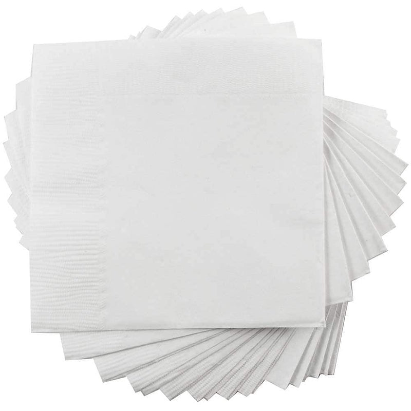 JAM Paper Medium Lunch Napkins, White, 600/Box (6255620732b)