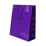 JAM Paper Glossy Gift Bag with Rope Handles, 10" x 5" x 13", Purple, 3 Bags/Pack (673GLPUB)