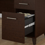 Bush Furniture Somerset 60"W L Shaped Desk with Storage, Mocha Cherry (WC81830K)