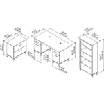 Bush Furniture Somerset 60"W Office Desk with Lateral File Cabinet and 5 Shelf Bookcase, Maple Cross (SET013MC)