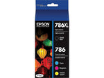 Epson T786XL/T786 Black High Yield and Cyan/Magenta/Yellow Standard Yield Ink Cartridge, 4/Pack (T786XL-BCS)