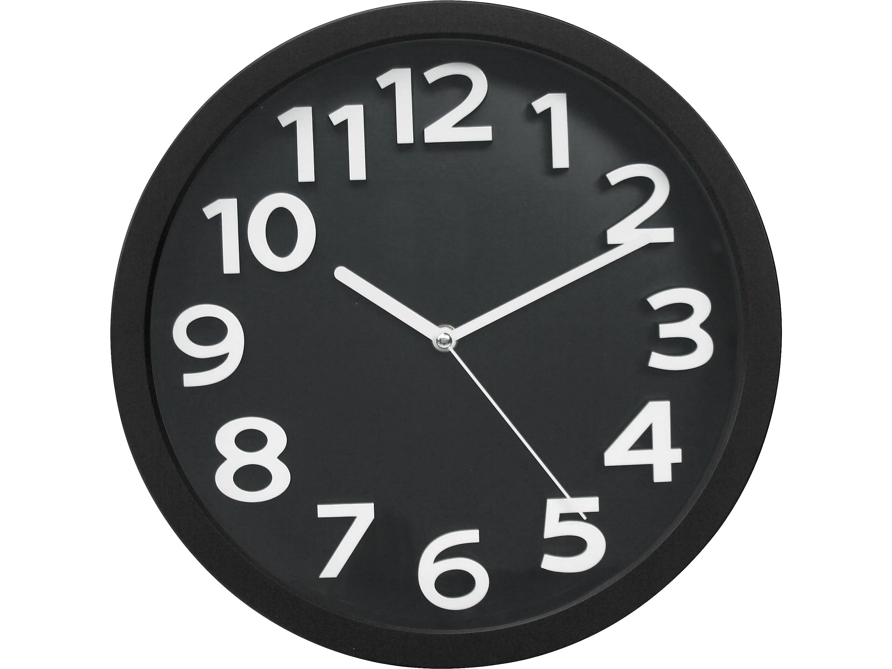 Tempus Silent Sweep Wall Clock, Plastic, 13" (TC62127B)
