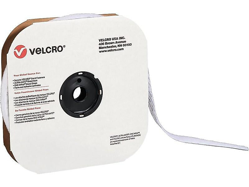 Velcro® Brand 1" x 75' Sticky Back Loop Only Roll, White (VEL136)