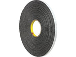 3M Indoor Foam Mounting Tape, 1" x 5 yds., Black (074446615M112)