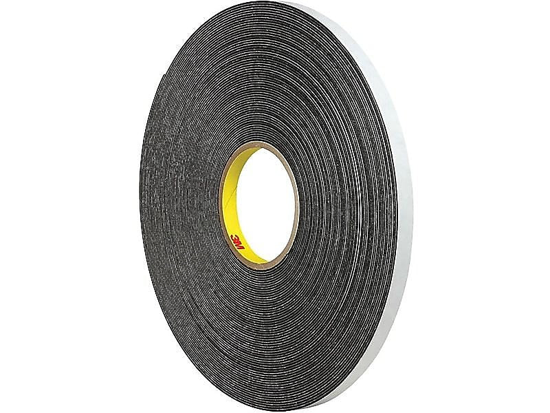 3M Indoor Foam Mounting Tape, 1" x 5 yds., Black (074446615M112)