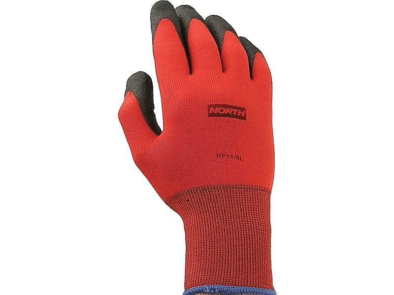 North by Honeywell NorthFlex Red PVC Gloves, Red/Black, Dozen (NF11/8M)