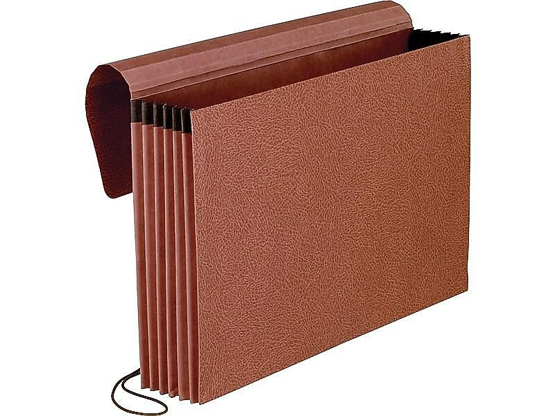 Pendaflex Earthwise 100% Recycled Heavy Duty Reinforced File Jacket, 5 1/4" Expansion, Legal Size, Redrope, 10/Box (E1075G)