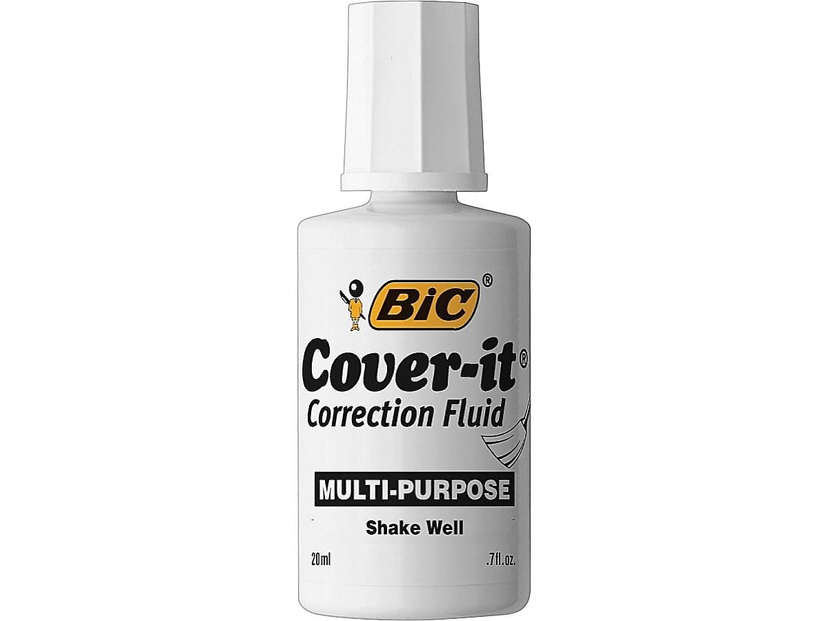 BIC Cover-it Correction Fluid, White (50367/WOC12-WHI)