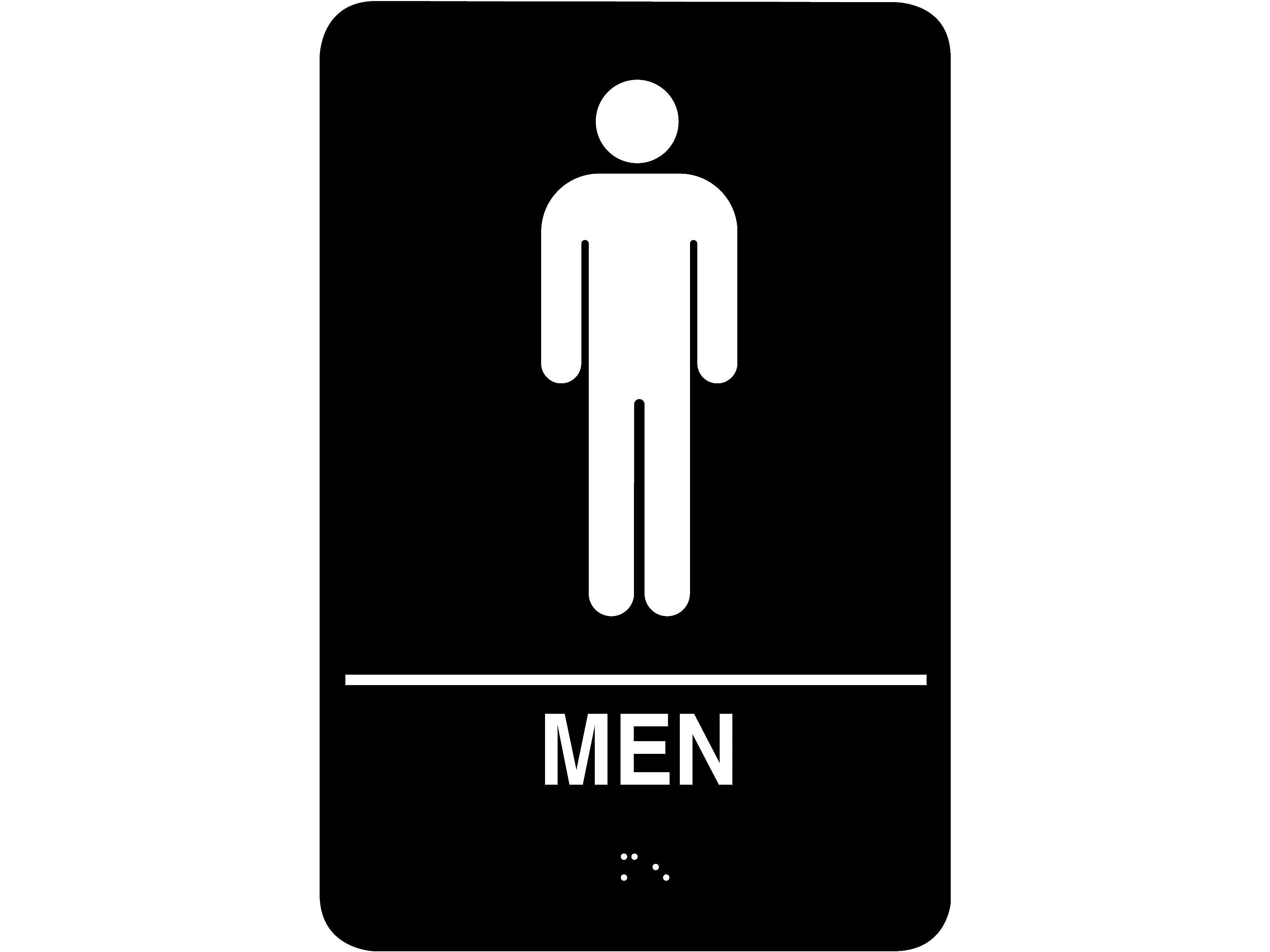 Cosco® Women and Men Indoor Door Signs, 5.9" x 9", Black/White, 2/Set (098095)