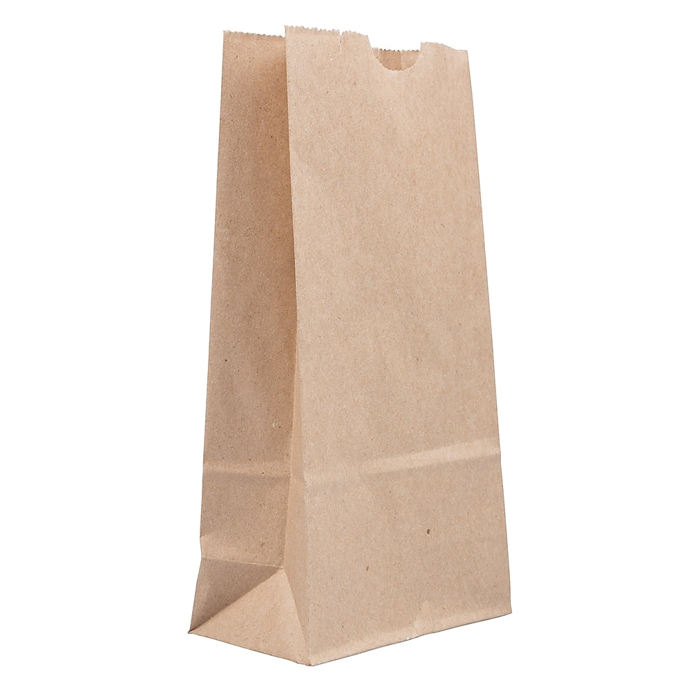 JAM Paper Kraft Lunch Bags, 8" x 4.25" x 2.25", Brown, 500/Pack (690KRBRB)