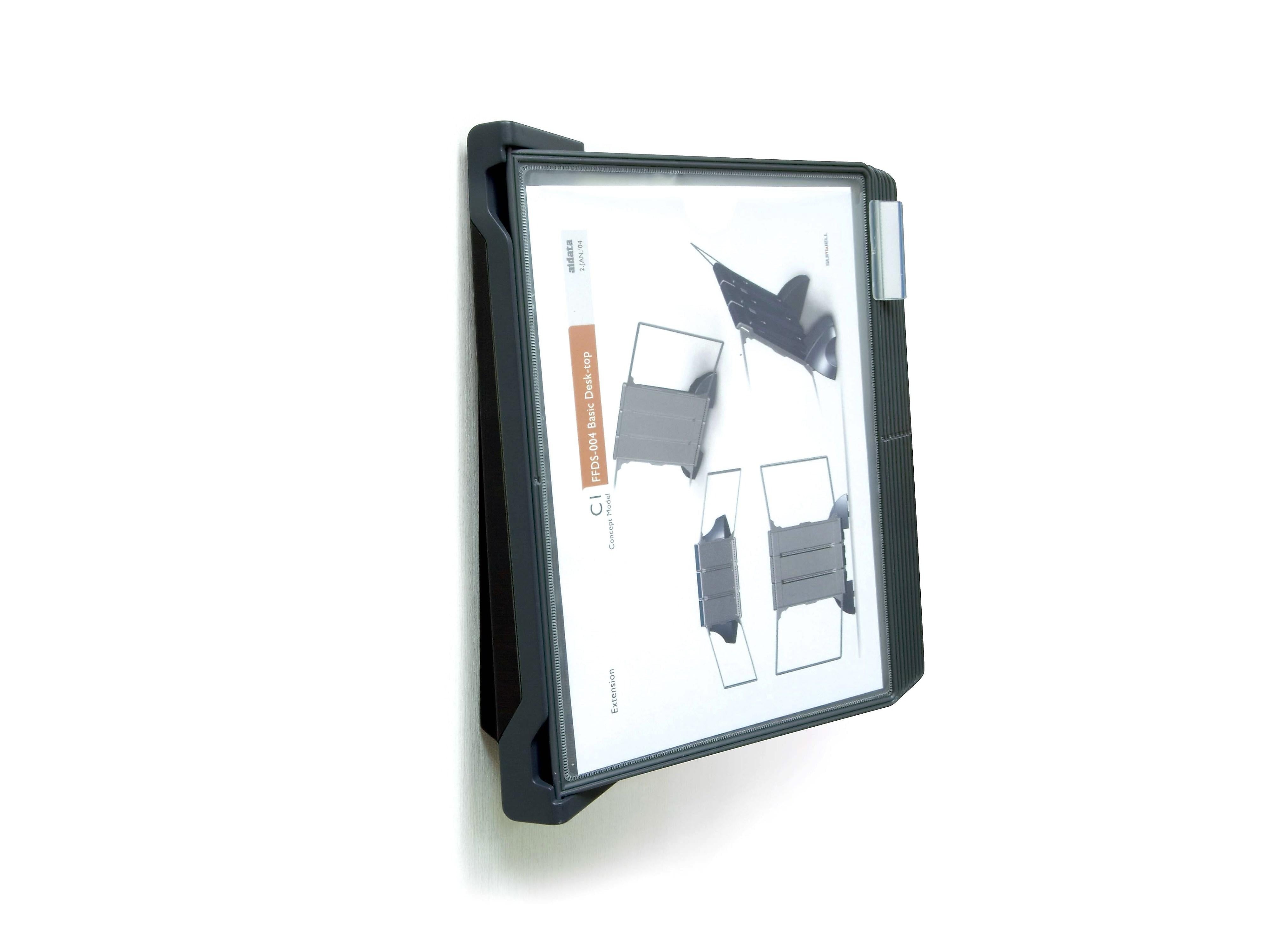 Aidata 14"H x 19"W x 12"D Metal Wall Organizer, Black, Each (FDS006L)