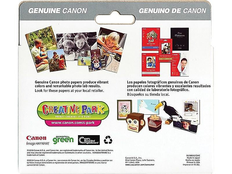 Canon 5/8 Black, Cyan, Magenta, Yellow Ink Cartridges w/ Photo Paper, 4/Pack (0628B027)