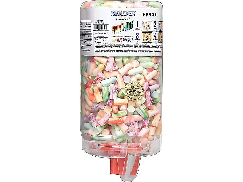 Moldex SparkPlugs PlugStation Uncorded Earplugs, 33 dB, Assorted, 500/Box (6645)