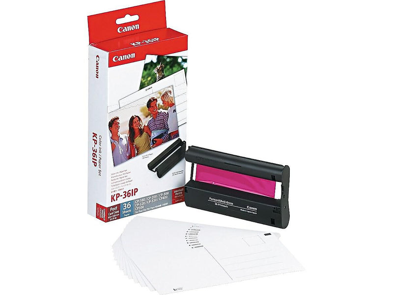 Canon Color Ink Cartridge and Photo Paper Value Pack, 36 Prints (KP-36IP)