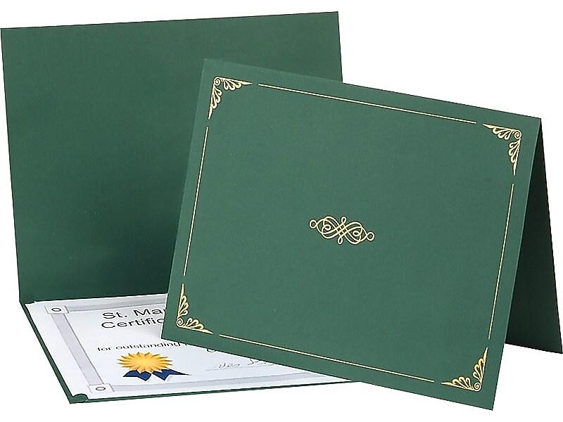 Oxford Certificate Holders, 8.75" x 11.25", Hunter Green, 5/Pack (29900605BGD)