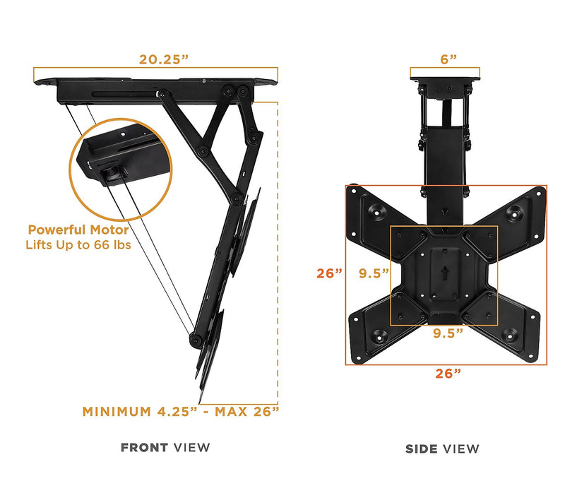 Mount-It! Motorized Ceiling TV Mount With Remote for 32" to 55" TVs (MI-4223)