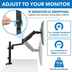 Mount-It! Monitor Arm Desk Mount, Up to 32" Monitor, Black (MI-4761)