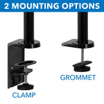 Mount-It! Dual Monitor Arm Desk Mount, Up to 32" Monitor, Black (MI-4762)