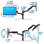 Mount-It! Dual Monitor Arm Desk Mount, Up to 32" Monitor, Black (MI-4762)