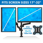 Mount-It! Dual Monitor Arm Desk Mount, Up to 32" Monitor, Black (MI-4762)