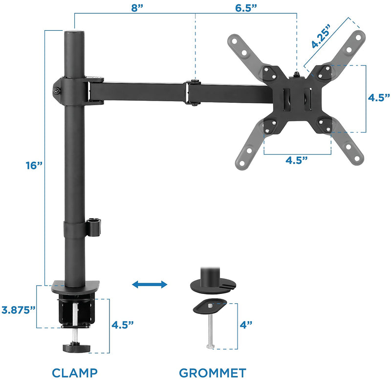 Mount-It! Large Monitor Desk Mount for 19"-42" Screens (MI-708)