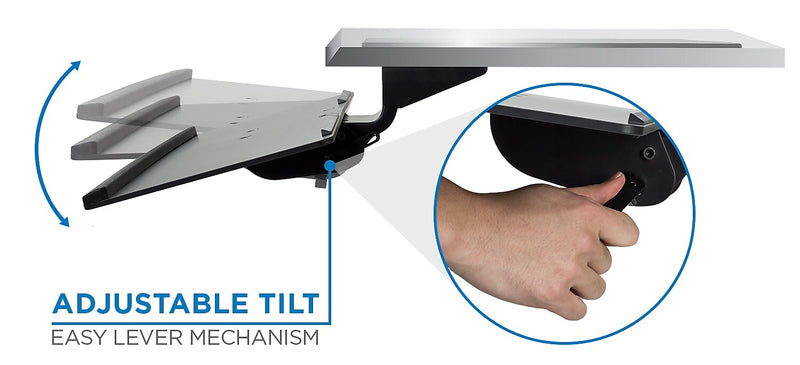 Mount-It! Under Desk Keyboard Tray and Mouse Platform, Black (MI-7138)